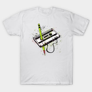 rewind cassette tape splash art style T-Shirt